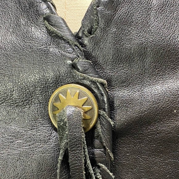 HARLEY DAVIDSON‎ Womens XS Black Leather Vest Fringe Biker Chick Motorcycle - Picture 5 of 16